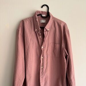 Frank And Oak "Jasper" Oxford Shirt in Dusty Rose